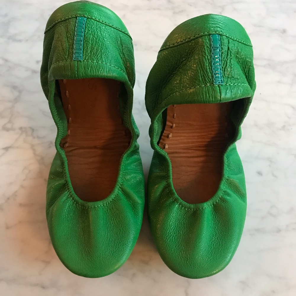 Tieks - Green Leather - Size 10